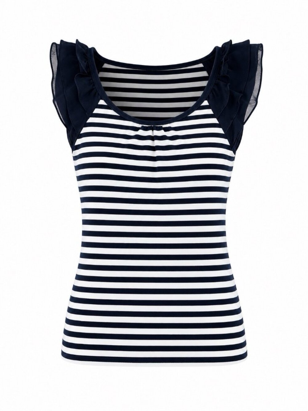 Express Blue Striped Shirt Knit Stretch Short Sleeve Top Women’s Blouse Size S/P